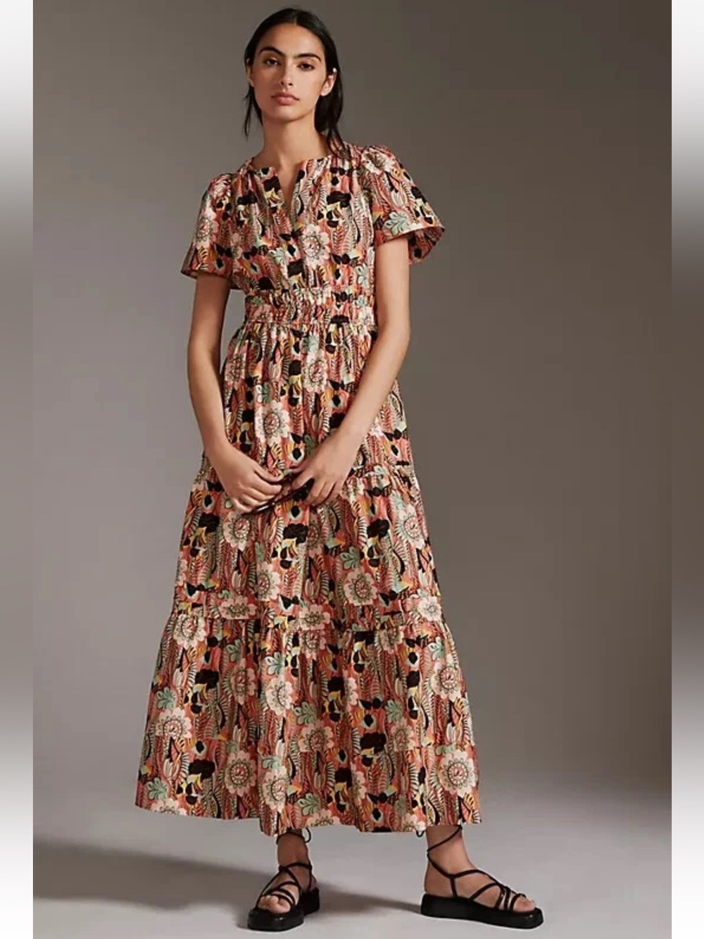 ANTHRO Maeve The Somerset Maxi Dress Tiered sp
